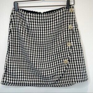 Maeve by Anthropologie Tweed Houndstooth Skirt